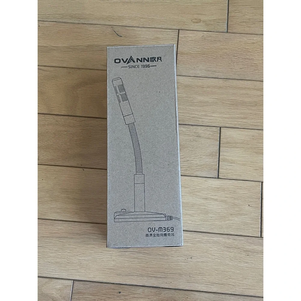 Ovann OV-M369 Desktop PC Condenser Microphone 3.5mm Flexible Gooseneck Silver‎